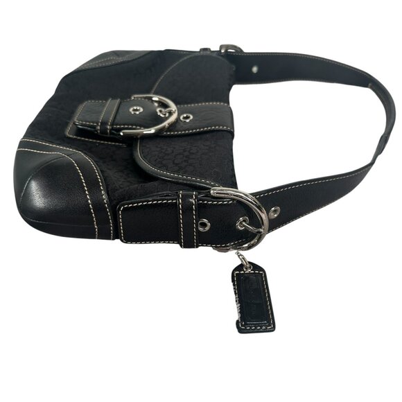Coach 6818 SMALL Vintage Soho Black Leather and Signature C Canvas Shoulder Bag - Picture 13 of 16